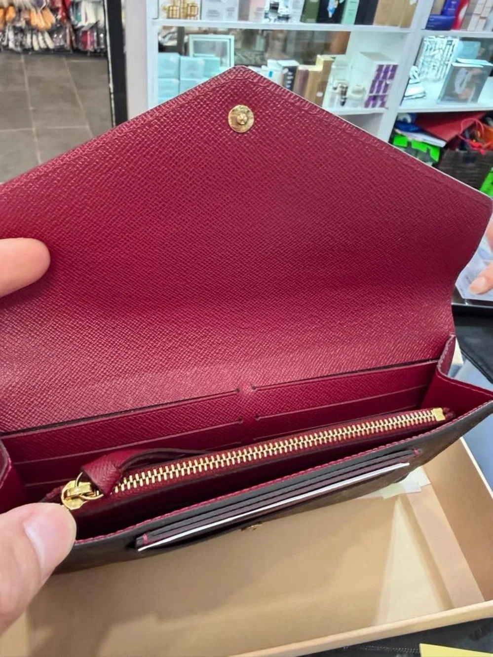 Louis Vuitton Monogram Wallet with Deep Berry Interior